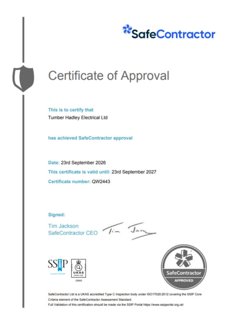 Safe Contractor Electrical Certified in Kent